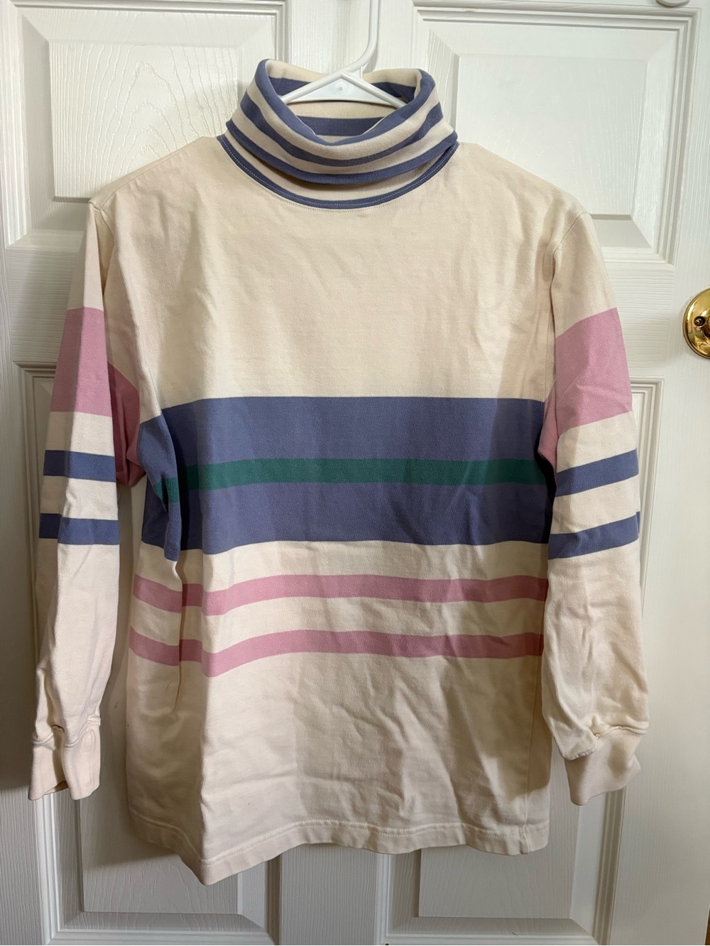 Vintage Eddie Bauer pastel stripe turtleneck